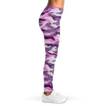 Pink Purple And Grey Camouflage Print Women's Leggings