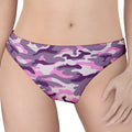 Pink Purple And Grey Camouflage Print Women's Thong