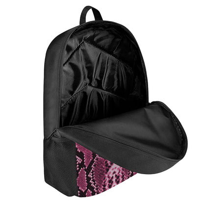 Pink Python Snakeskin Print 17 Inch Backpack