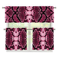 Pink Python Snakeskin Print 3 Piece Kitchen Curtains