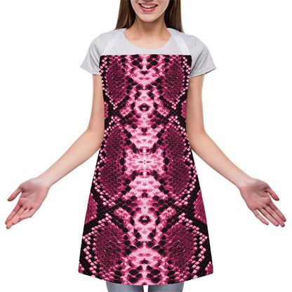 Pink Python Snakeskin Print Adjustable Apron