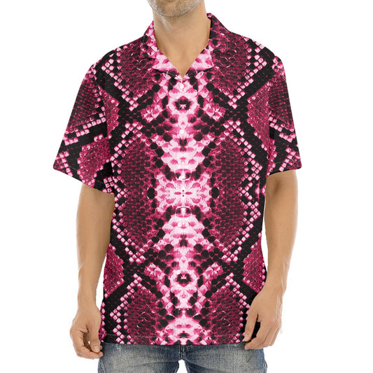 Pink Python Snakeskin Print Aloha Shirt