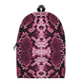 Pink Python Snakeskin Print School Backpack