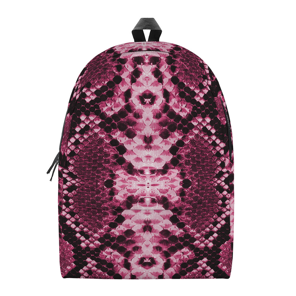 Pink Python Snakeskin Print Backpack