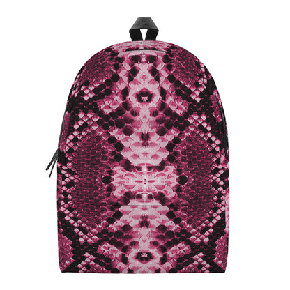 Pink Python Snakeskin Print Backpack
