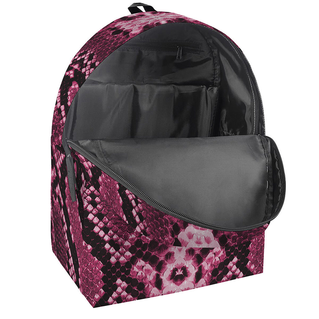 Pink Python Snakeskin Print Backpack