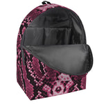 Pink Python Snakeskin Print Backpack