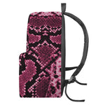 Pink Python Snakeskin Print Backpack