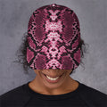 Pink Python Snakeskin Print Baseball Cap