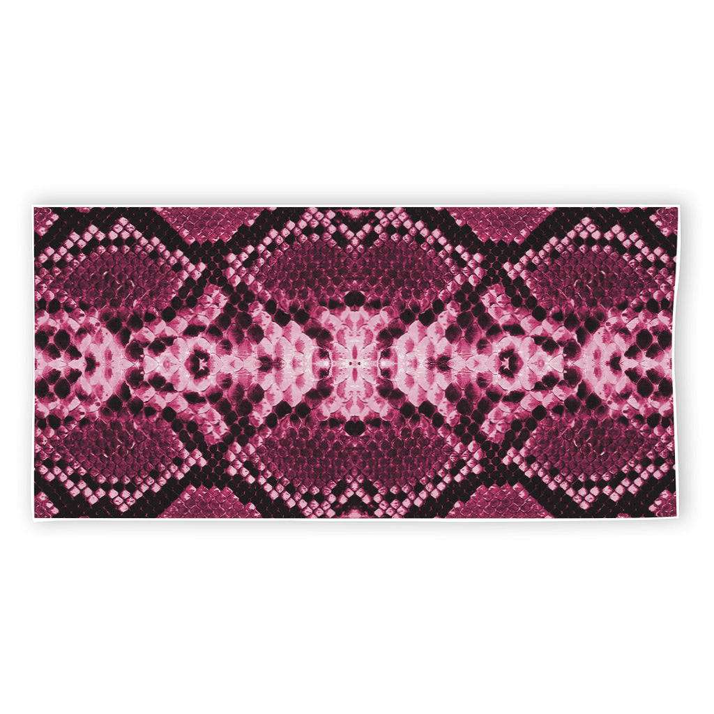 Pink Python Snakeskin Print Beach Towel