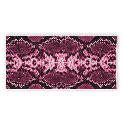 Pink Python Snakeskin Print Beach Towel