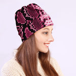 Pink Python Snakeskin Print Beanie