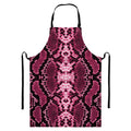 Pink Python Snakeskin Print Bib Apron With Pocket