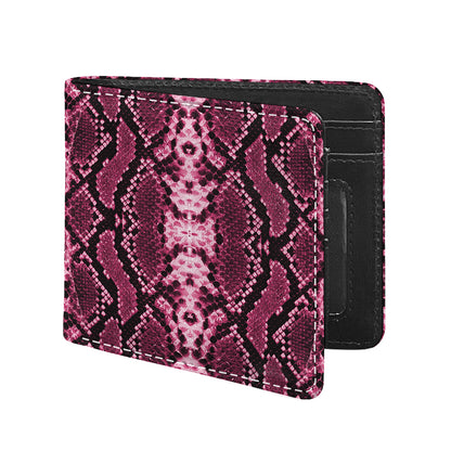 Pink Python Snakeskin Print Bifold Wallet