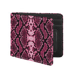 Pink Python Snakeskin Print Bifold Wallet