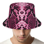 Pink Python Snakeskin Print Bucket Hat