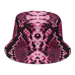 Pink Python Snakeskin Print Bucket Hat