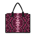 Pink Python Snakeskin Print Canvas Tote Bag