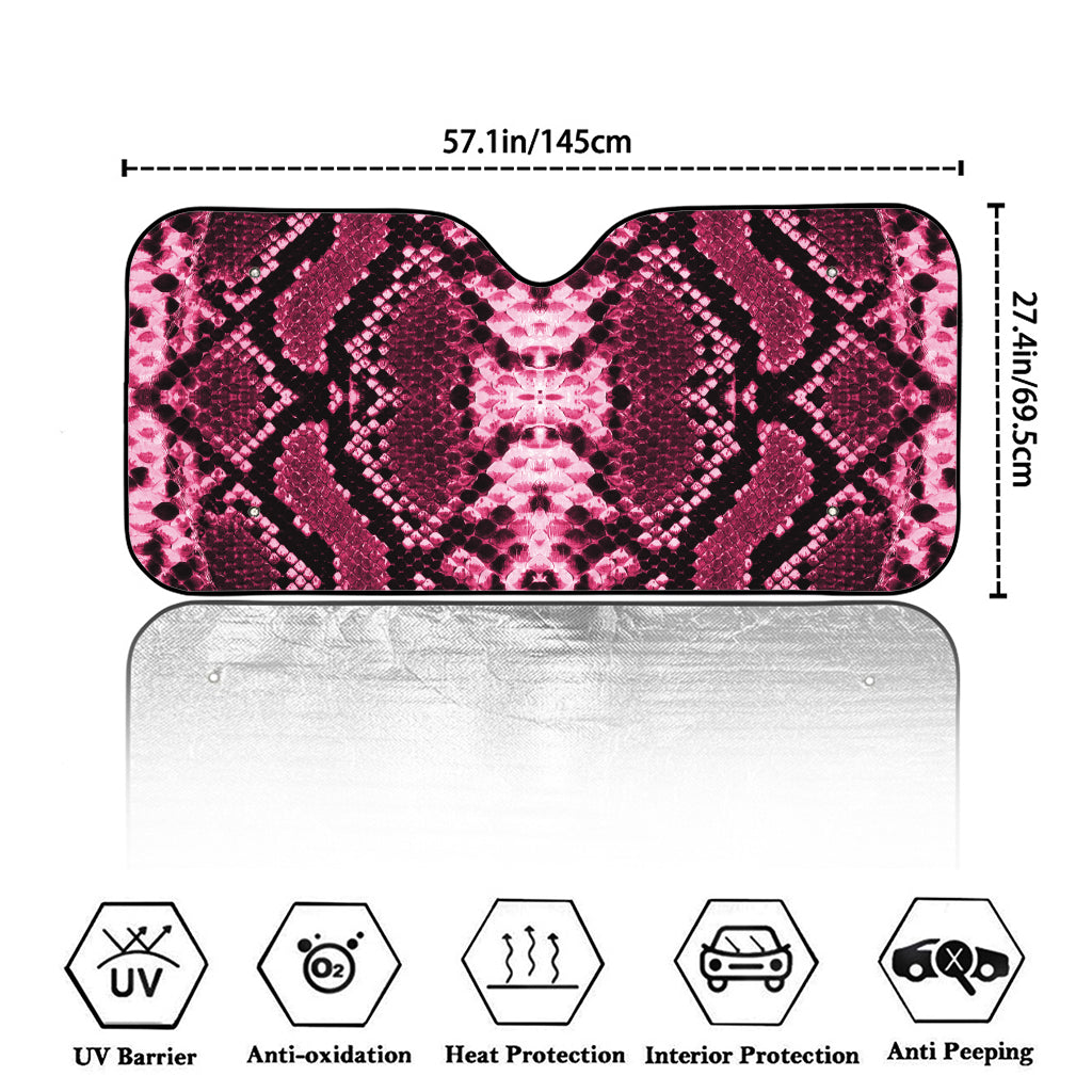 Pink Python Snakeskin Print Car Windshield Sun Shade