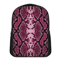 Pink Python Snakeskin Print Casual Backpack