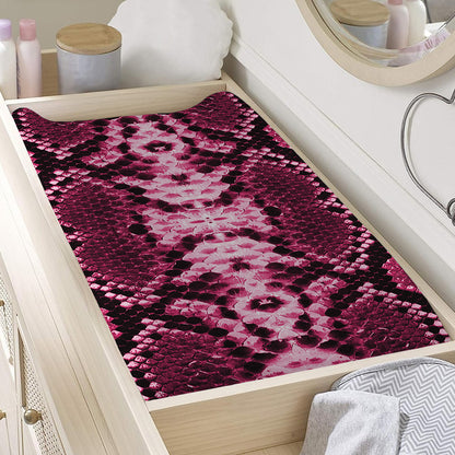 Pink Python Snakeskin Print Changing Pad Cover