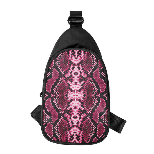 Pink Python Snakeskin Print Chest Bag