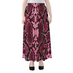 Pink Python Snakeskin Print Chiffon Maxi Skirt