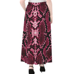 Pink Python Snakeskin Print Chiffon Maxi Skirt