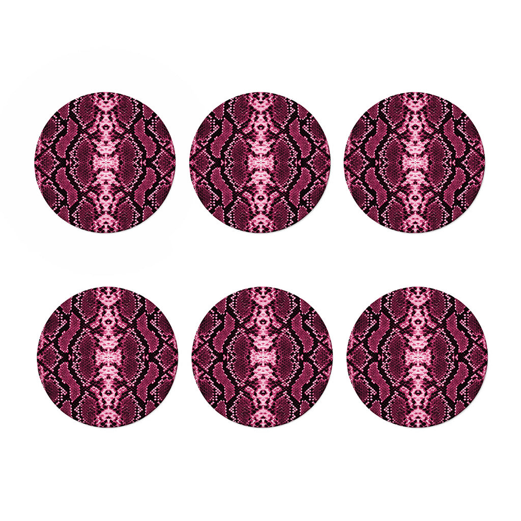 Pink Python Snakeskin Print Coaster Set