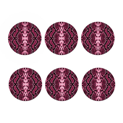 Pink Python Snakeskin Print Coaster Set