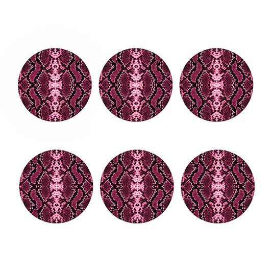Pink Python Snakeskin Print Coaster Set