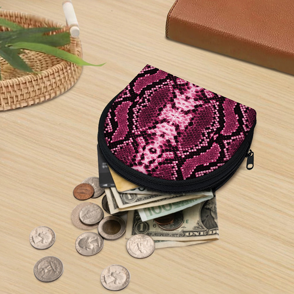 Pink Python Snakeskin Print Coin Purse