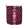 Pink Python Snakeskin Print Collapsible Laundry Basket