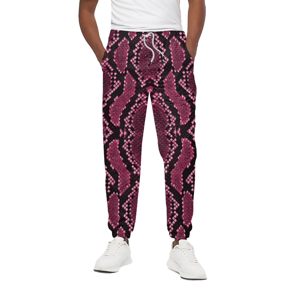 Pink Python Snakeskin Print Cotton Pants