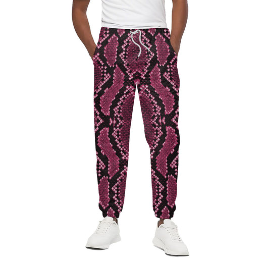 Pink Python Snakeskin Print Cotton Pants
