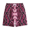 Pink Python Snakeskin Print Cotton Shorts