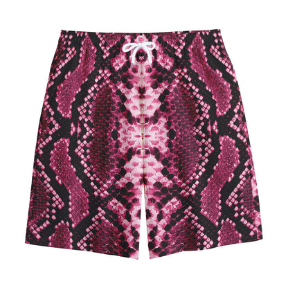 Pink Python Snakeskin Print Cotton Shorts