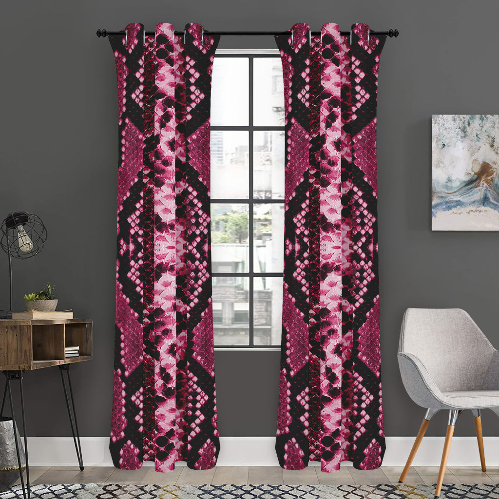 Pink Python Snakeskin Print Curtain