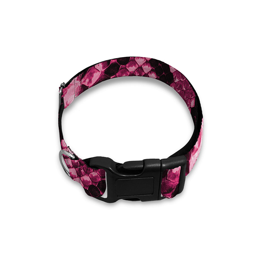 Pink Python Snakeskin Print Dog Collar