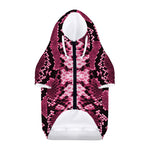 Pink Python Snakeskin Print Dog Zip Up Hoodie