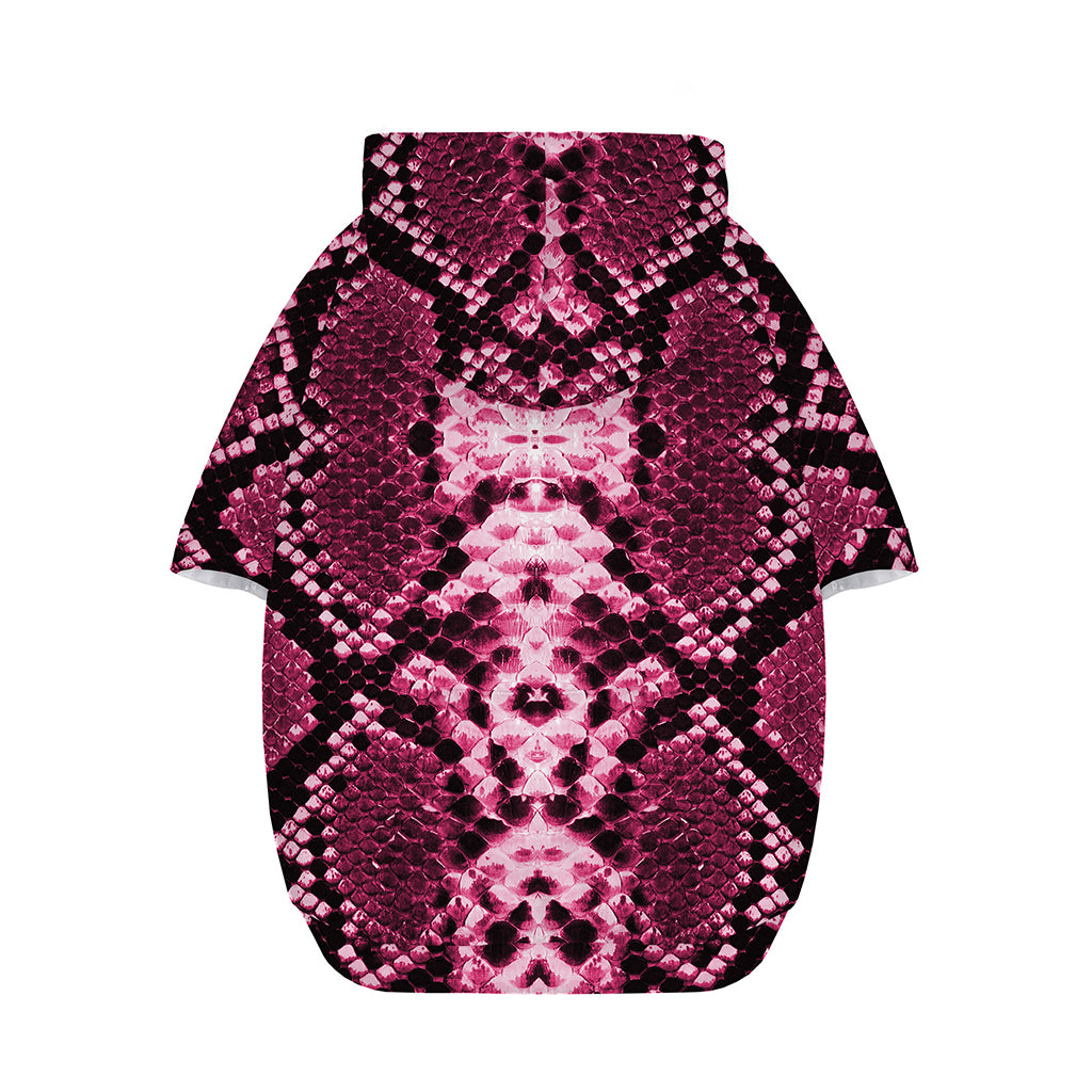 Pink Python Snakeskin Print Dog Zip Up Hoodie