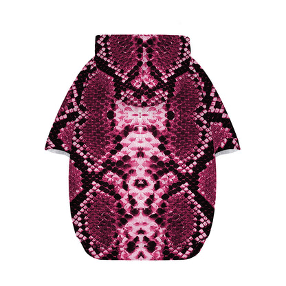 Pink Python Snakeskin Print Dog Zip Up Hoodie