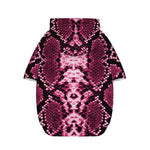 Pink Python Snakeskin Print Dog Zip Up Hoodie