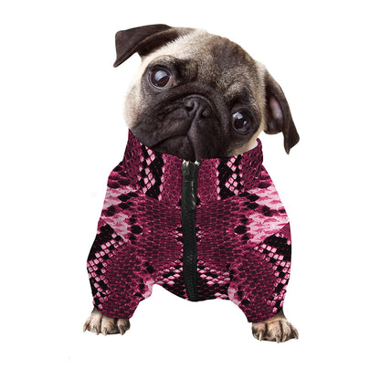 Pink Python Snakeskin Print Dog Zip Up Jacket