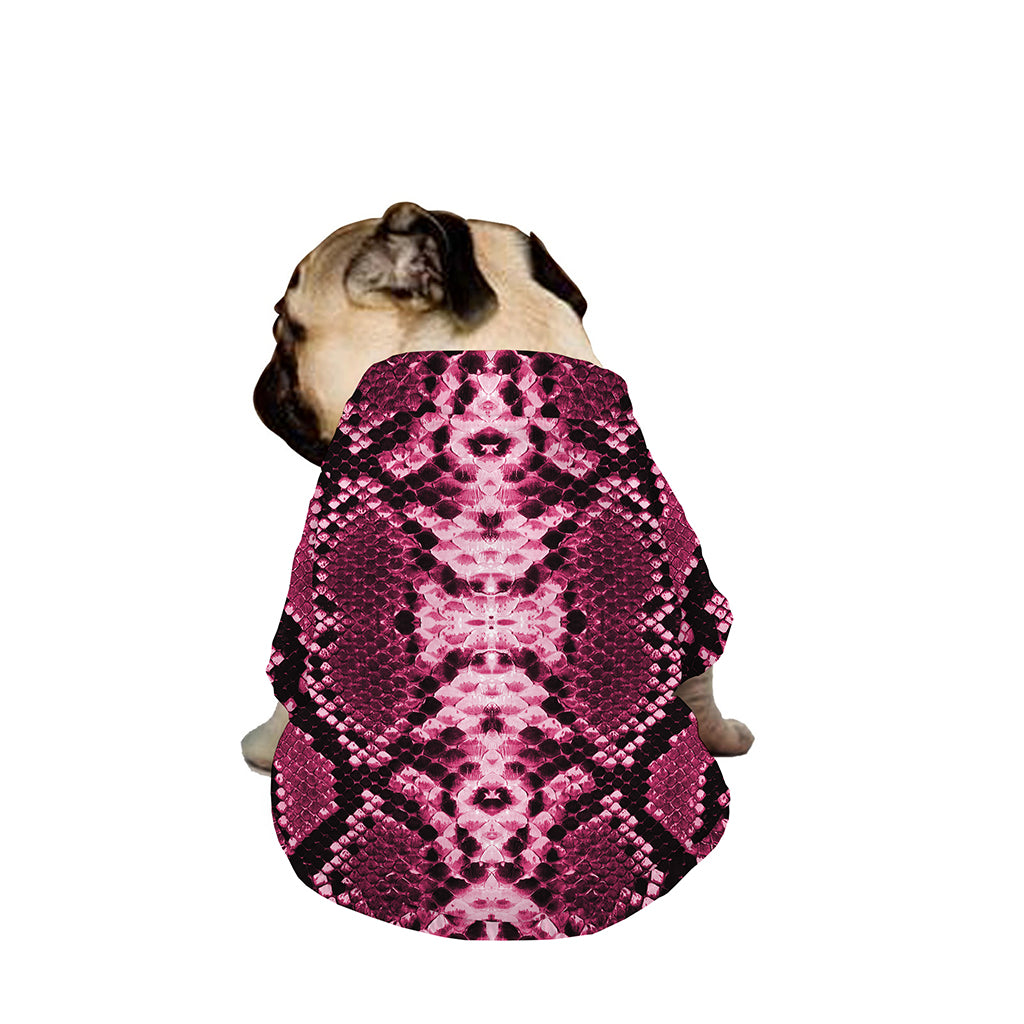 Pink Python Snakeskin Print Dog Zip Up Jacket