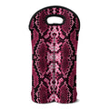 Pink Python Snakeskin Print Double Neoprene Wine Tote