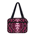 Pink Python Snakeskin Print Double Strap Bible Bag