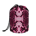 Pink Python Snakeskin Print Drawstring Makeup Bag