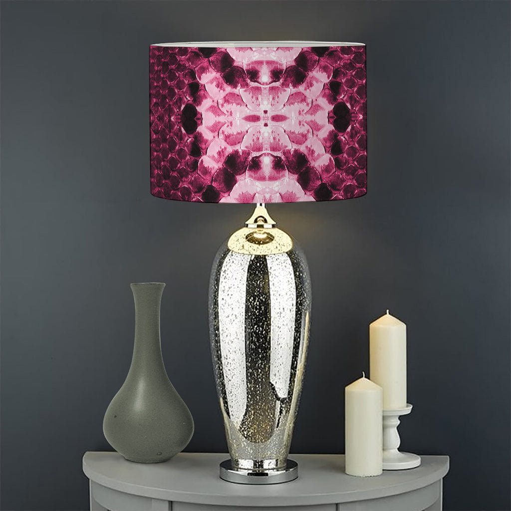 Pink Python Snakeskin Print Drum Lamp Shade