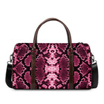Pink Python Snakeskin Print Duffle Bag